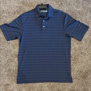 Greg Norman Collection Navy Striped Polo Shirt